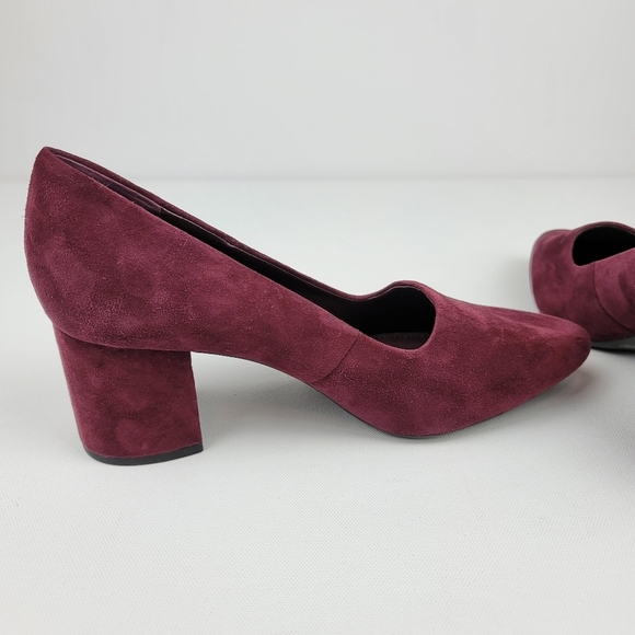 Nurture shoes maroon suede block heel Pumps size 9 - Picture 6 of 9